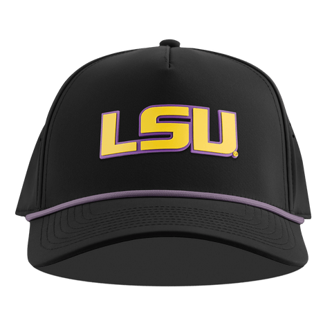 Louisiana State University "LSU Gold Block" Curved 5 Panel Rope Black + Purple Rope
