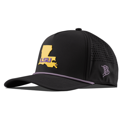Louisiana State University "LSU Gold State" Curved 5 Panel Rope Black + Purple Rope