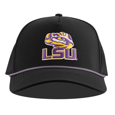 Louisiana State University "LSU Tiger Eye" Curved 5 Panel Rope Black + Purple Rope