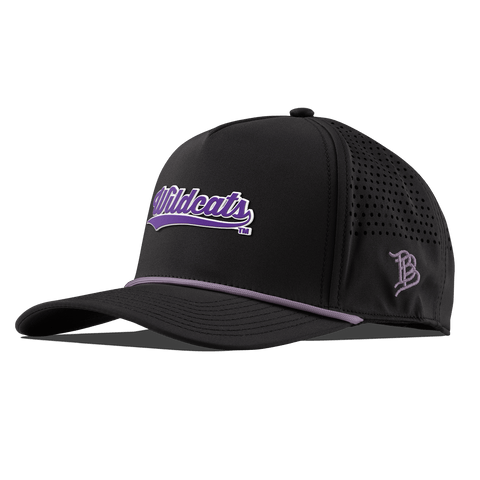 Northwestern University "Northwestern Wildcats Script" Curved 5 Panel Rope Black + Purple Rope