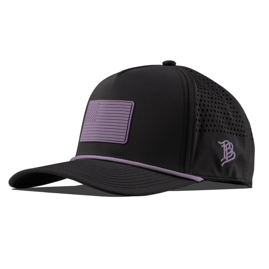 Contrast OG Curved 5 Panel Rope Black + Purple Rope