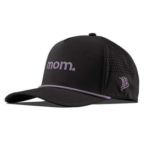 mom. Curved 5 Panel Rope Black + Purple Rope