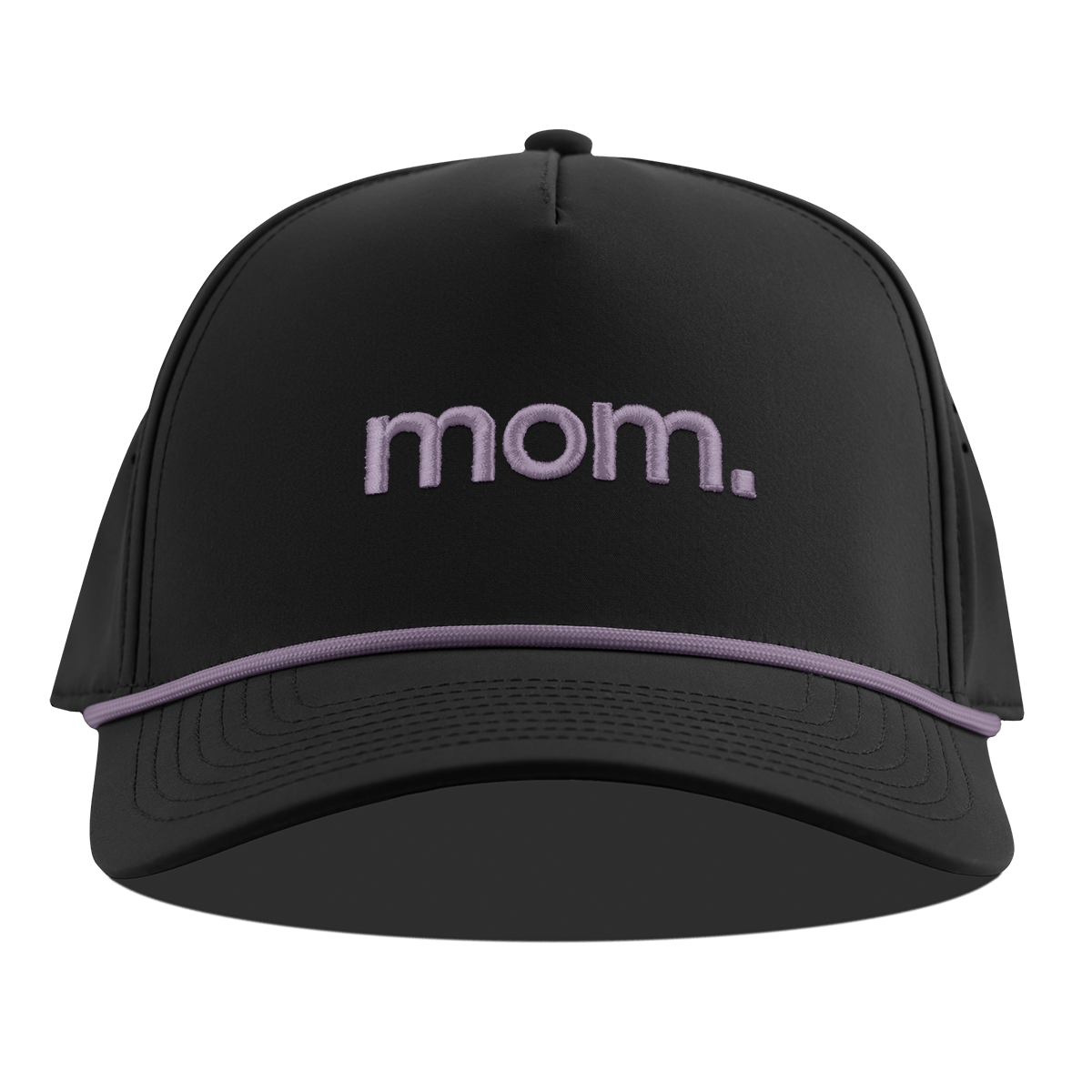 mom. Curved 5 Panel Rope Black + Purple Rope