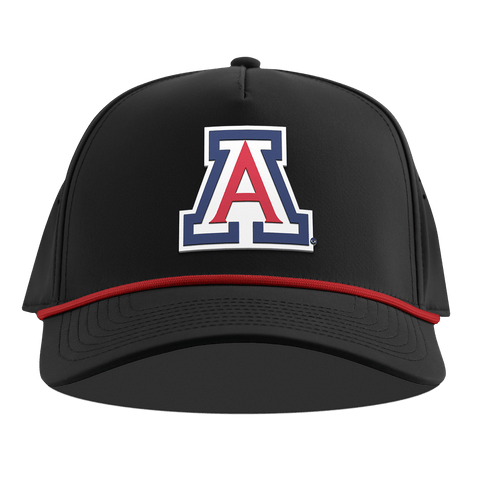 University of Arizona "Arizona Block" Curved 5 Panel Rope Black + Red Rope