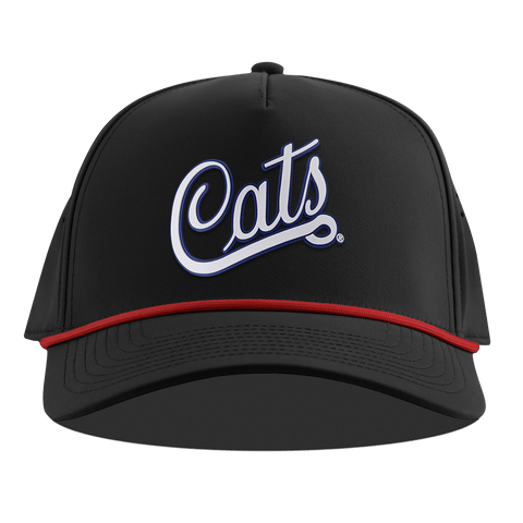 University of Arizona "Arizona Cats Script" Curved 5 Panel Rope Black + Red Rope