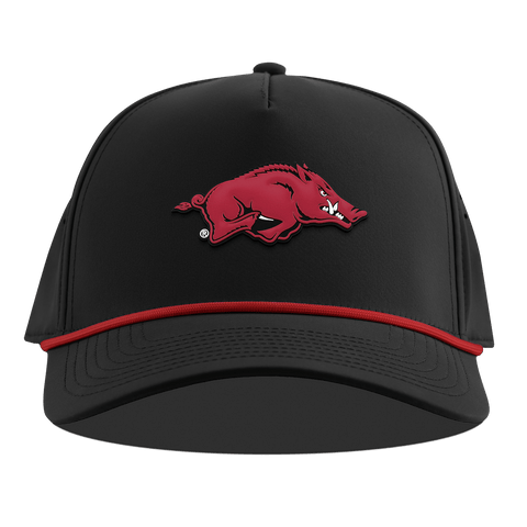 University of Arkansas "Arkansas Team Logo" Curved 5 Panel Rope Black + Red Rope
