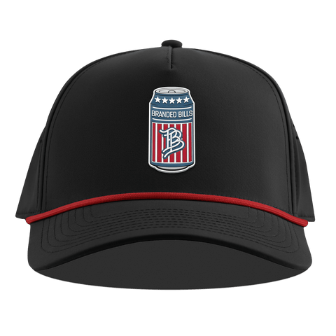 BB Brew Curved 5 Panel Rope Black + Red Rope