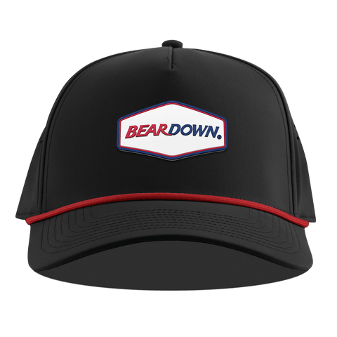 University of Arizona "Bear Down Arizona" Curved 5 Panel Rope Black + Red Rope