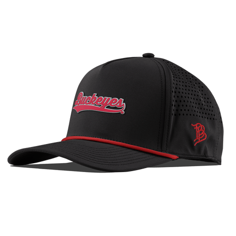 Ohio State University "Buckeyes Script" Curved 5 Panel Rope Black + Red Rope