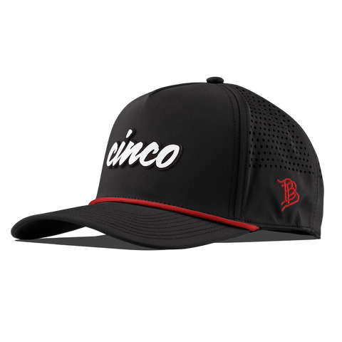 Cinco Script Curved 5 Panel Rope Black + Red Rope