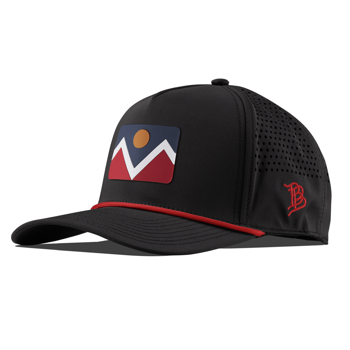 Denver Flag Curved 5 Panel Rope Black + Red Rope