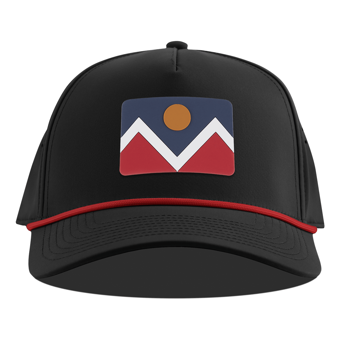 Denver Flag Curved 5 Panel Rope Black + Red Rope