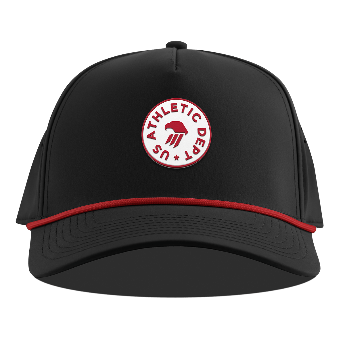 Eagle Athletic Curved 5 Panel Rope Black + Red Rope