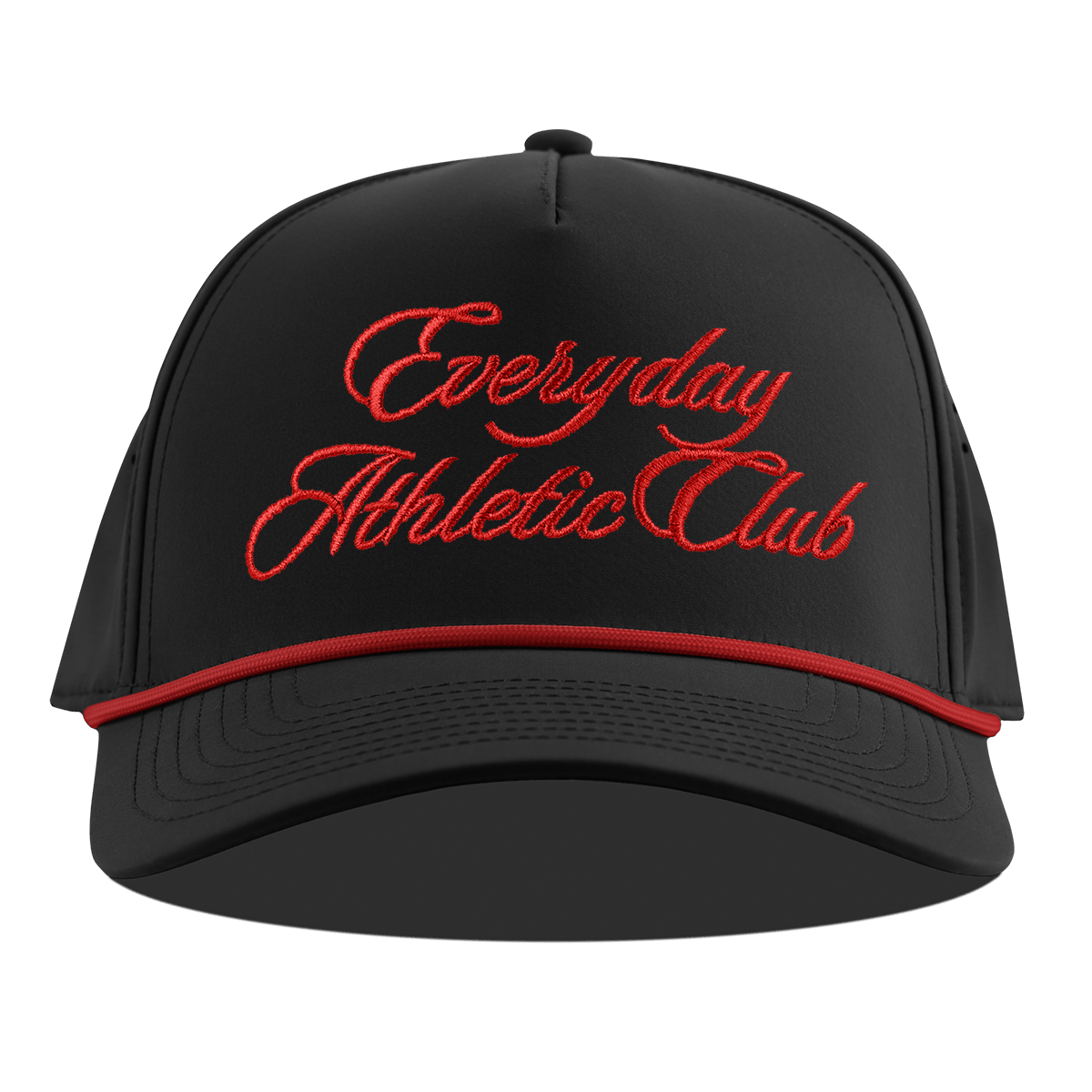 Everyday Athletic Club Curved 5 Panel Rope Black + Red Rope