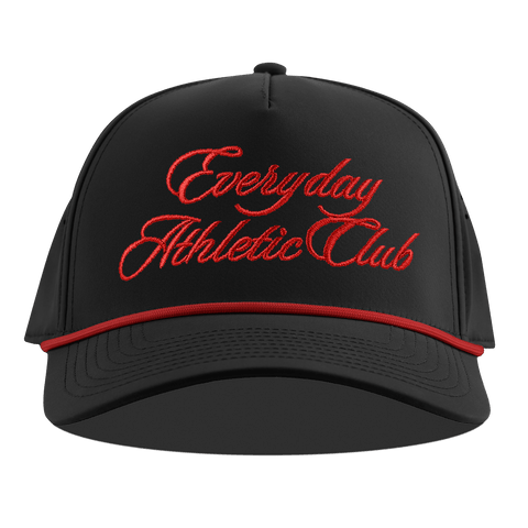 Everyday Athletic Club Curved 5 Panel Rope Black + Red Rope