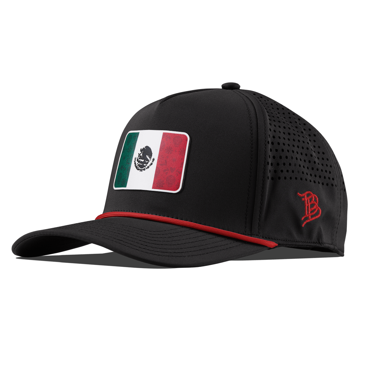 Fiesta Flag Curved 5 Panel Rope Black + Red Rope