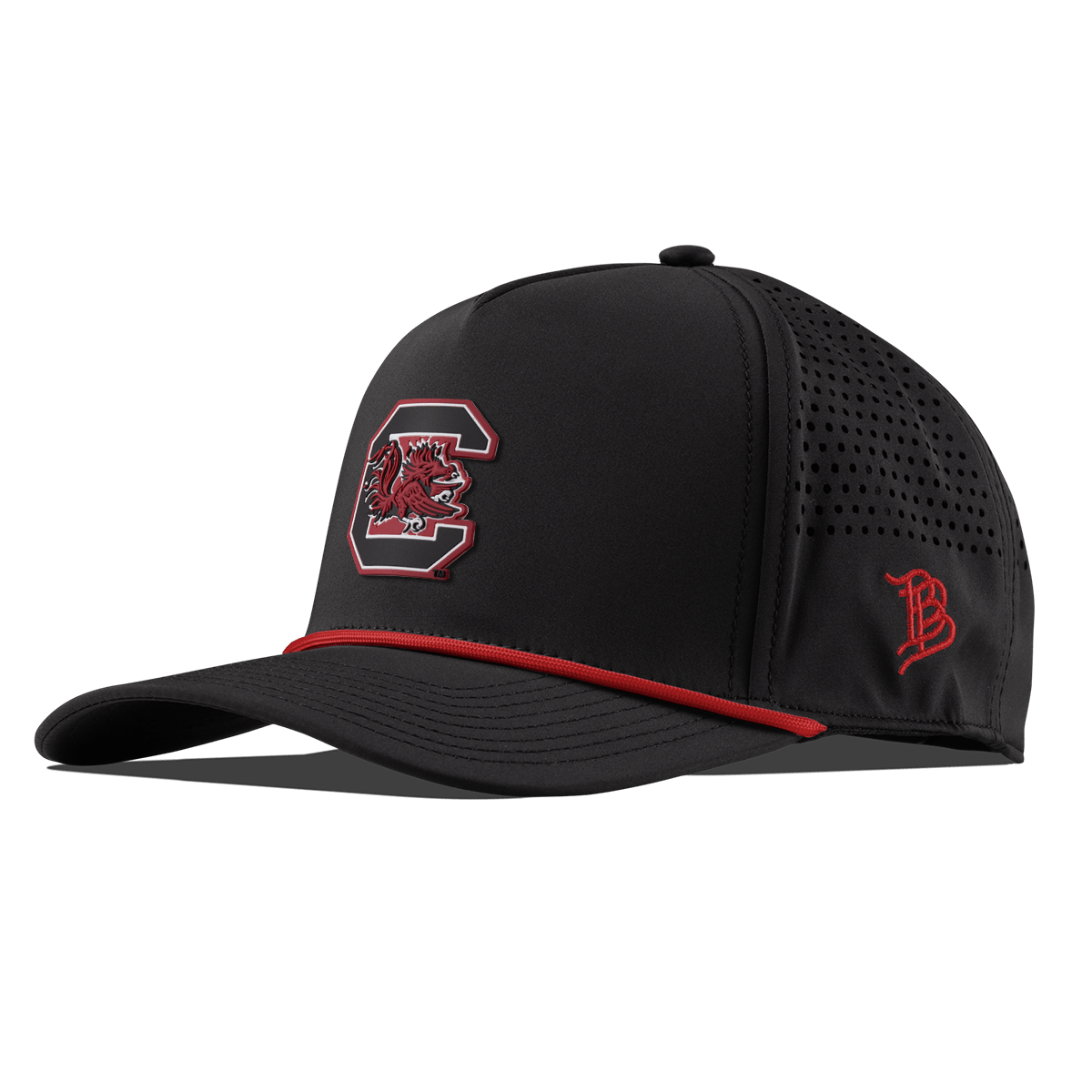 University of South Carolina "Gamecocks Garnet" Curved 5 Panel Rope Black + Red Rope