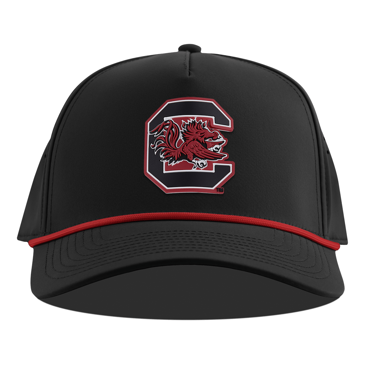 University of South Carolina "Gamecocks Garnet" Curved 5 Panel Rope Black + Red Rope