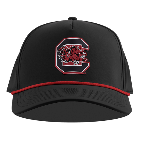 University of South Carolina "Gamecocks Garnet" Curved 5 Panel Rope Black + Red Rope