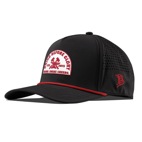 Grind Before Glory Curved 5 Panel Rope Black + Red Rope