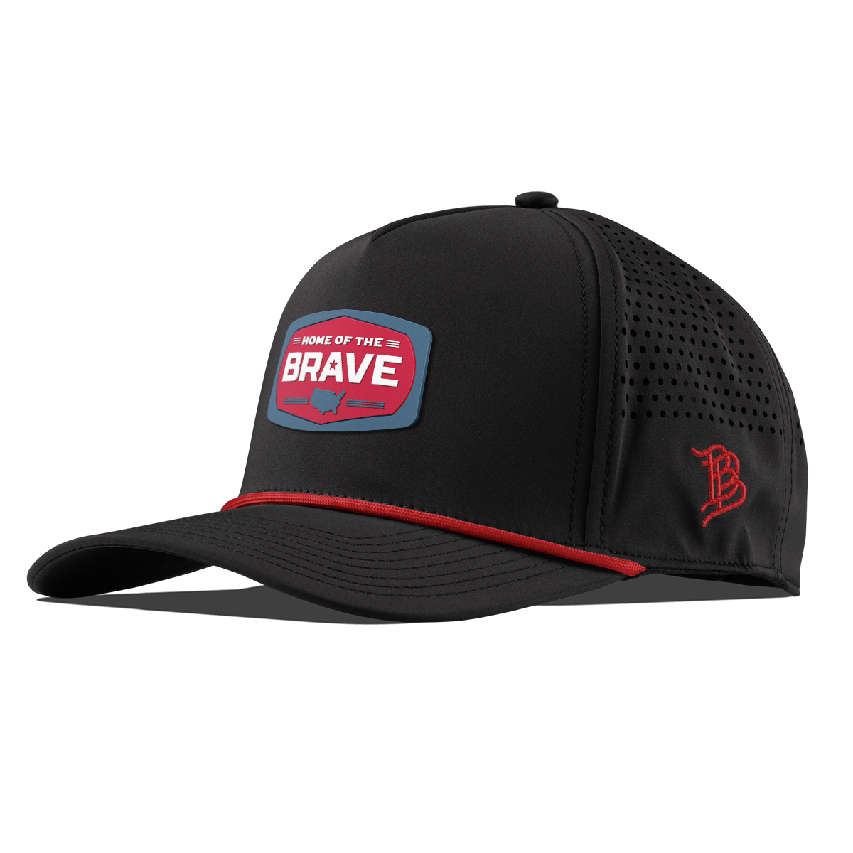 Home of the Brave Curved 5 Panel Rope Black + Red Rope