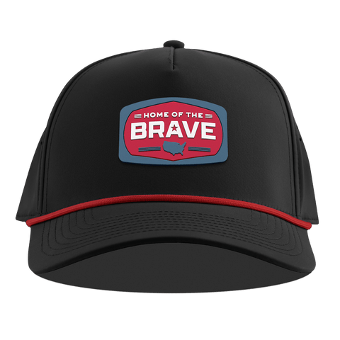 Home of the Brave Curved 5 Panel Rope Black + Red Rope