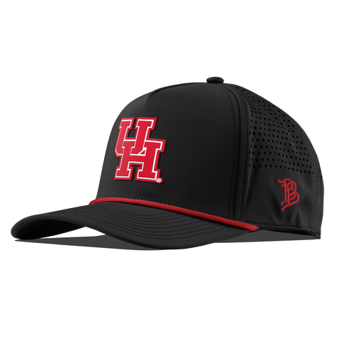 University of Houston "Houston Block" Curved 5 Panel Rope Black + Red Rope