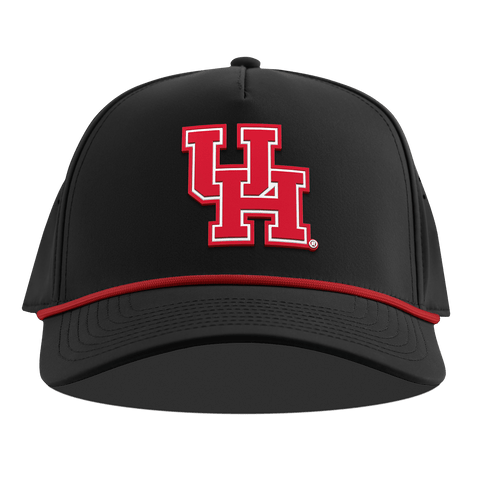 University of Houston "Houston Block" Curved 5 Panel Rope Black + Red Rope