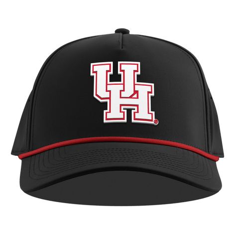 University of Houston "Houston Block" Curved 5 Panel Rope Black + Red Rope