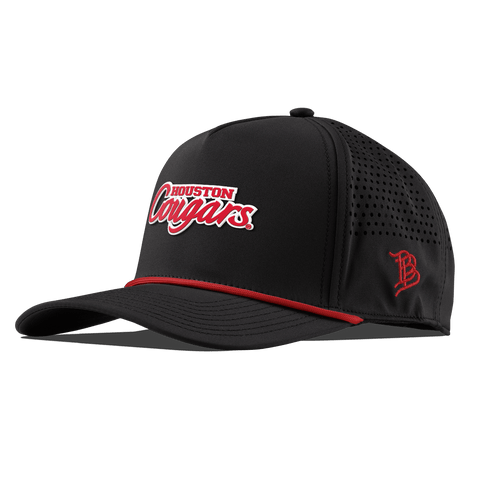 University of Houston "Houston Cougars" Curved 5 Panel Rope Black + Red Rope