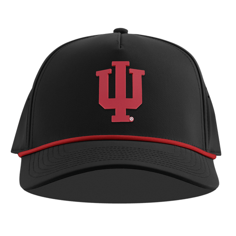 Indiana University "Indiana Team Logo" Curved 5 Panel Rope Black + Red Rope