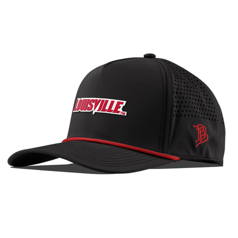 University of Louisville "Louisville Block" Curved 5 Panel Rope Black + Red Rope