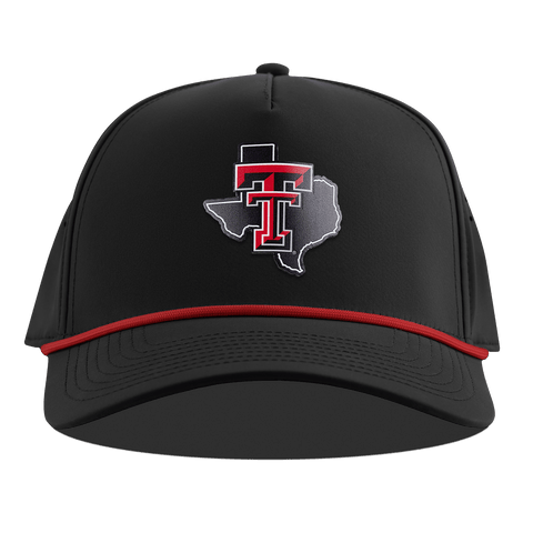 Texas Tech University "Lubbock Local" Curved 5 Panel Rope Black + Red Rope