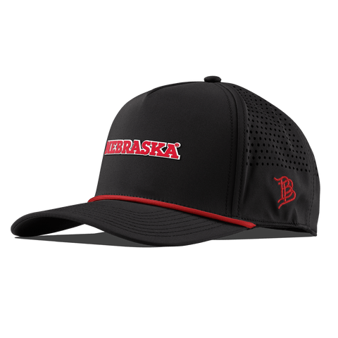 University of Nebraska "Nebraska Block" Curved 5 Panel Rope Black + Red Rope