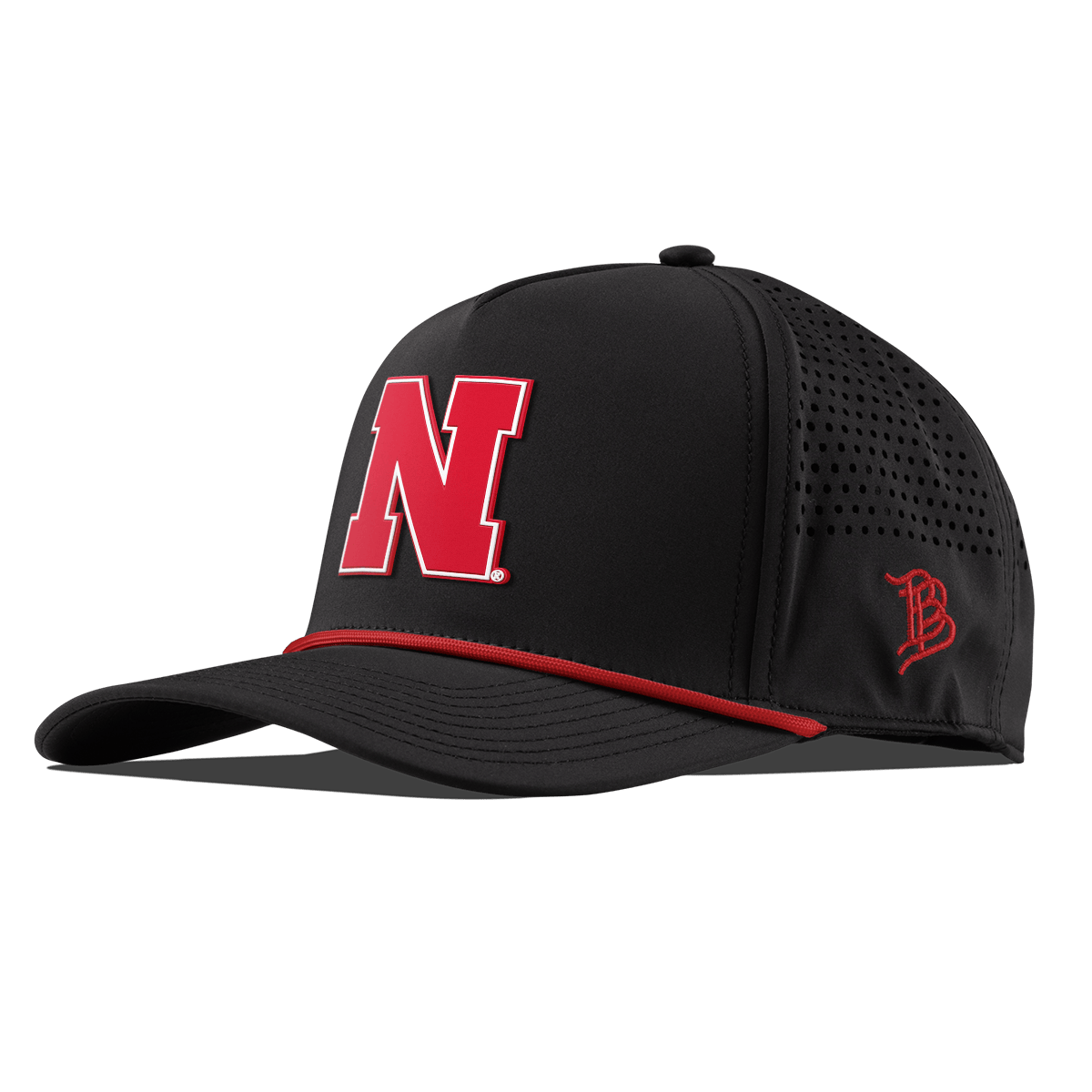 University of Nebraska "Nebraska Team Logo" Curved 5 Panel Rope Black + Red Rope