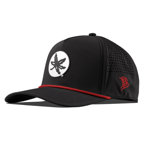 Ohio State University "OSU Buckeye Logo" Curved 5 Panel Rope Black + Red Rope