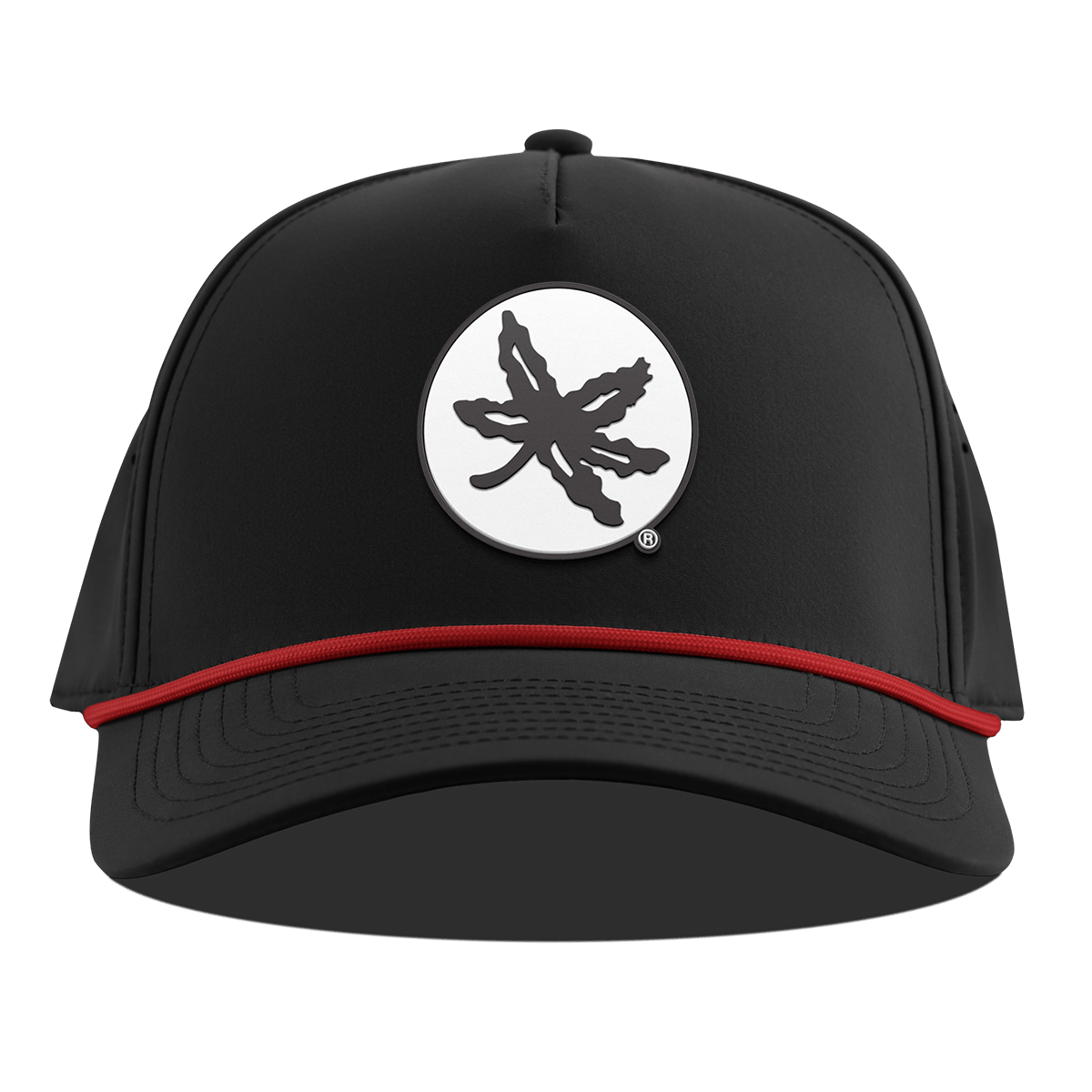 Ohio State University "OSU Buckeye Logo" Curved 5 Panel Rope Black + Red Rope