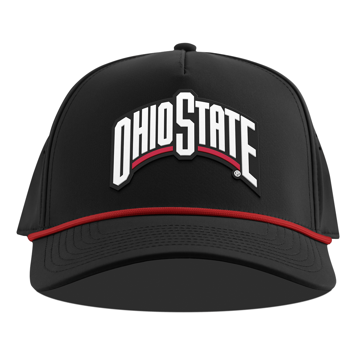Ohio State University "Ohio State Block" Curved 5 Panel Rope Black + Red Rope