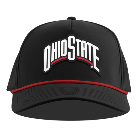 Ohio State University "Ohio State Block" Curved 5 Panel Rope Black + Red Rope