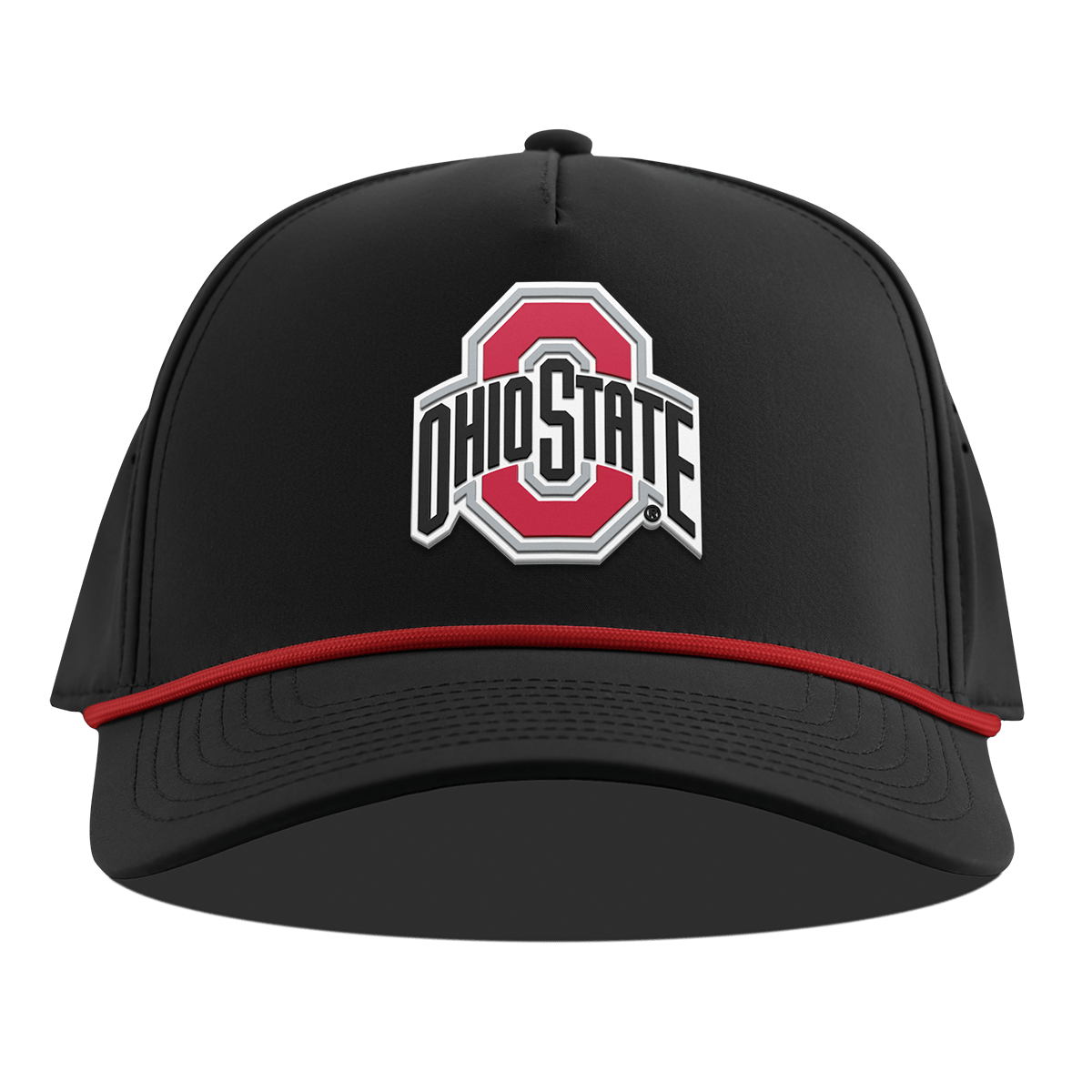 Ohio State University "Ohio State Team Logo" Curved 5 Panel Rope Black + Red Rope