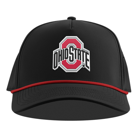 Ohio State University "Ohio State Team Logo" Curved 5 Panel Rope Black + Red Rope