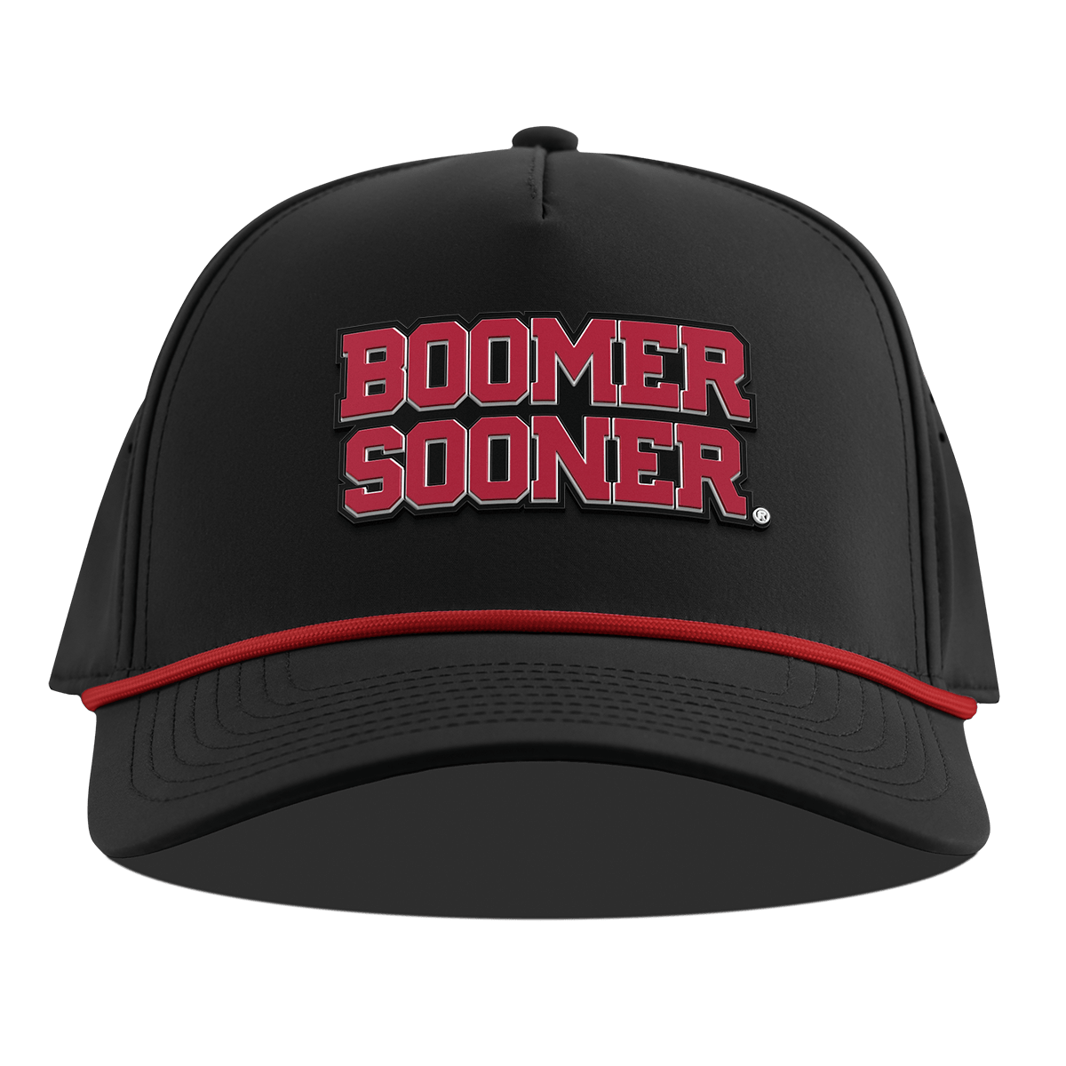 University of Oklahoma "Oklahoma Block" Curved 5 Panel Rope Black + Red Rope