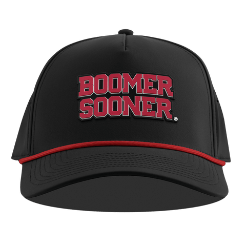 University of Oklahoma "Oklahoma Block" Curved 5 Panel Rope Black + Red Rope