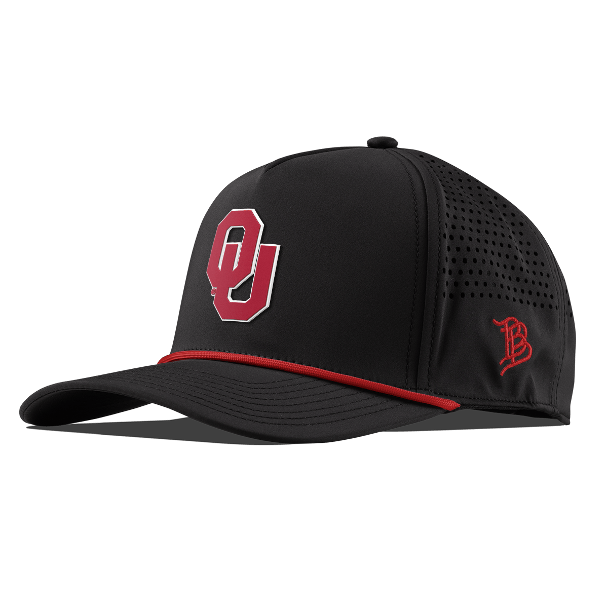 University of Oklahoma "Oklahoma Team Logo" Curved 5 Panel Rope Black + Red Rope