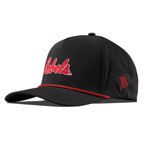 University of Mississippi "Ole Miss Crimson Rebels" Curved 5 Panel Rope Black + Red Rope