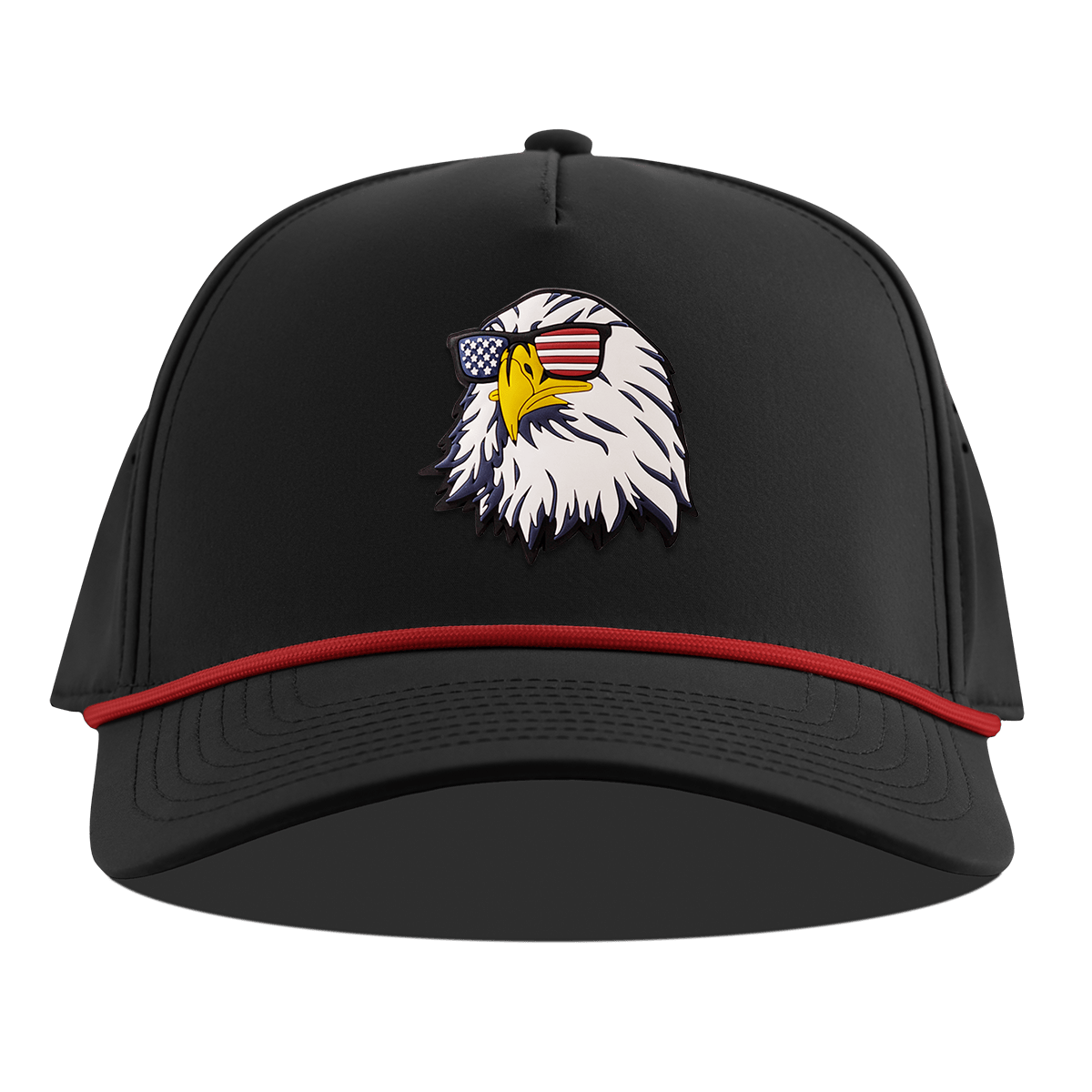 Party Eagle Curved 5 Panel Rope Black + Red Rope