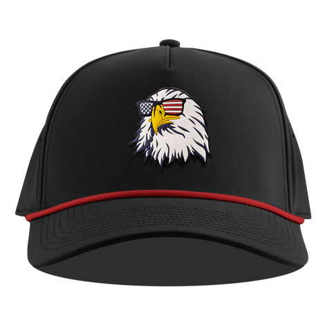 Party Eagle Curved 5 Panel Rope Black + Red Rope