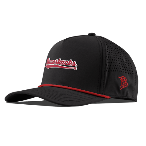 University of Arkansas "Razorback Script" Curved 5 Panel Rope Black + Red Rope