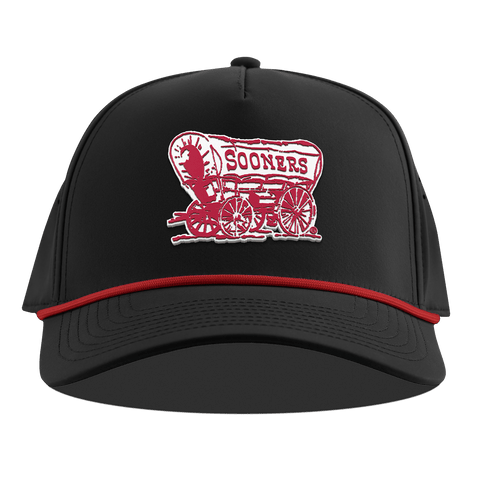 University of Oklahoma "Sooner Schooner" Curved 5 Panel Rope Black + Red Rope