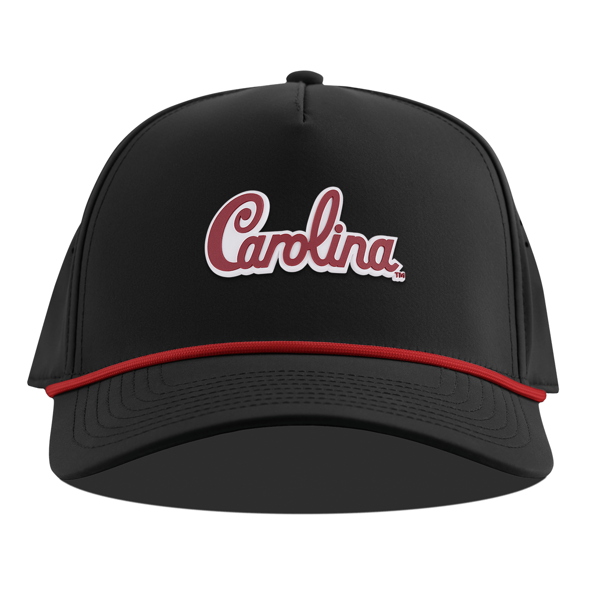 University of South Carolina "South Carolina Script" Curved 5 Panel Rope Black + Red Rope